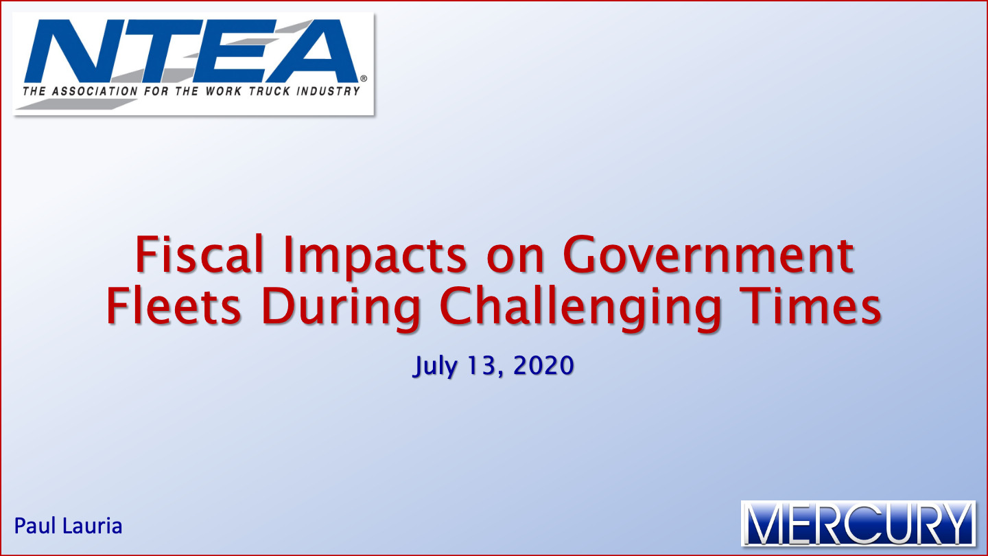 Government Fleets Fiscal Impacts on Government Fleets During Challenging Times 001 Mercury Associates Inc