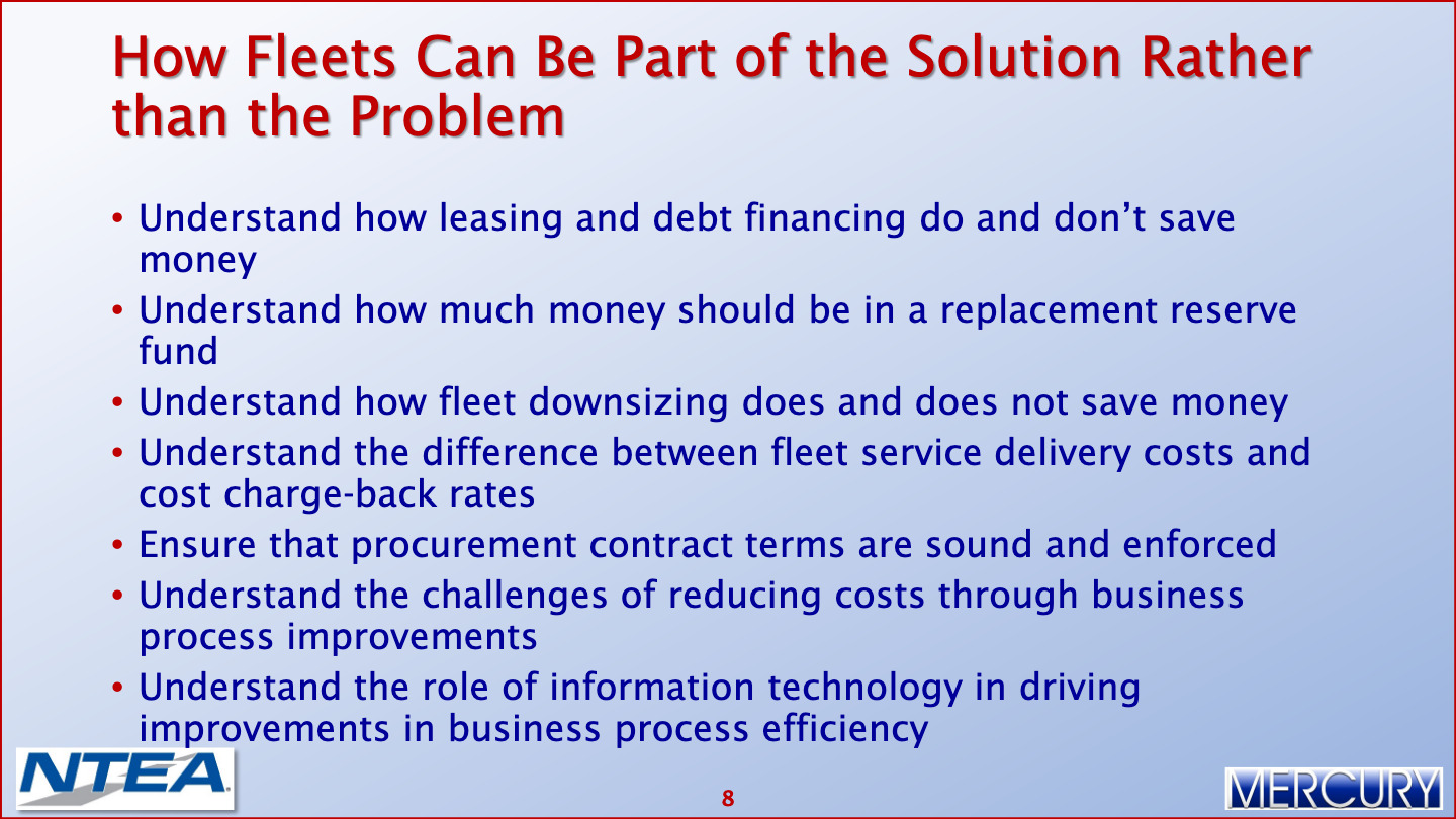 Government Fleets Fiscal Impacts on Government Fleets During Challenging Times 009 Mercury Associates Inc