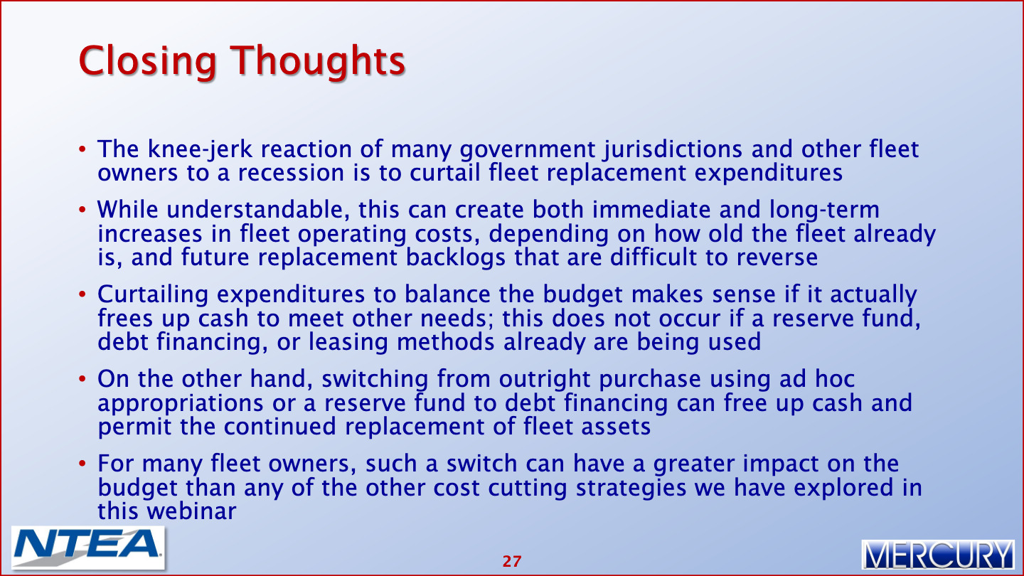 Fleet Capital Reducing Fleet Capital Costs Through Improved Financing Practices 028 Mercury Associates Inc