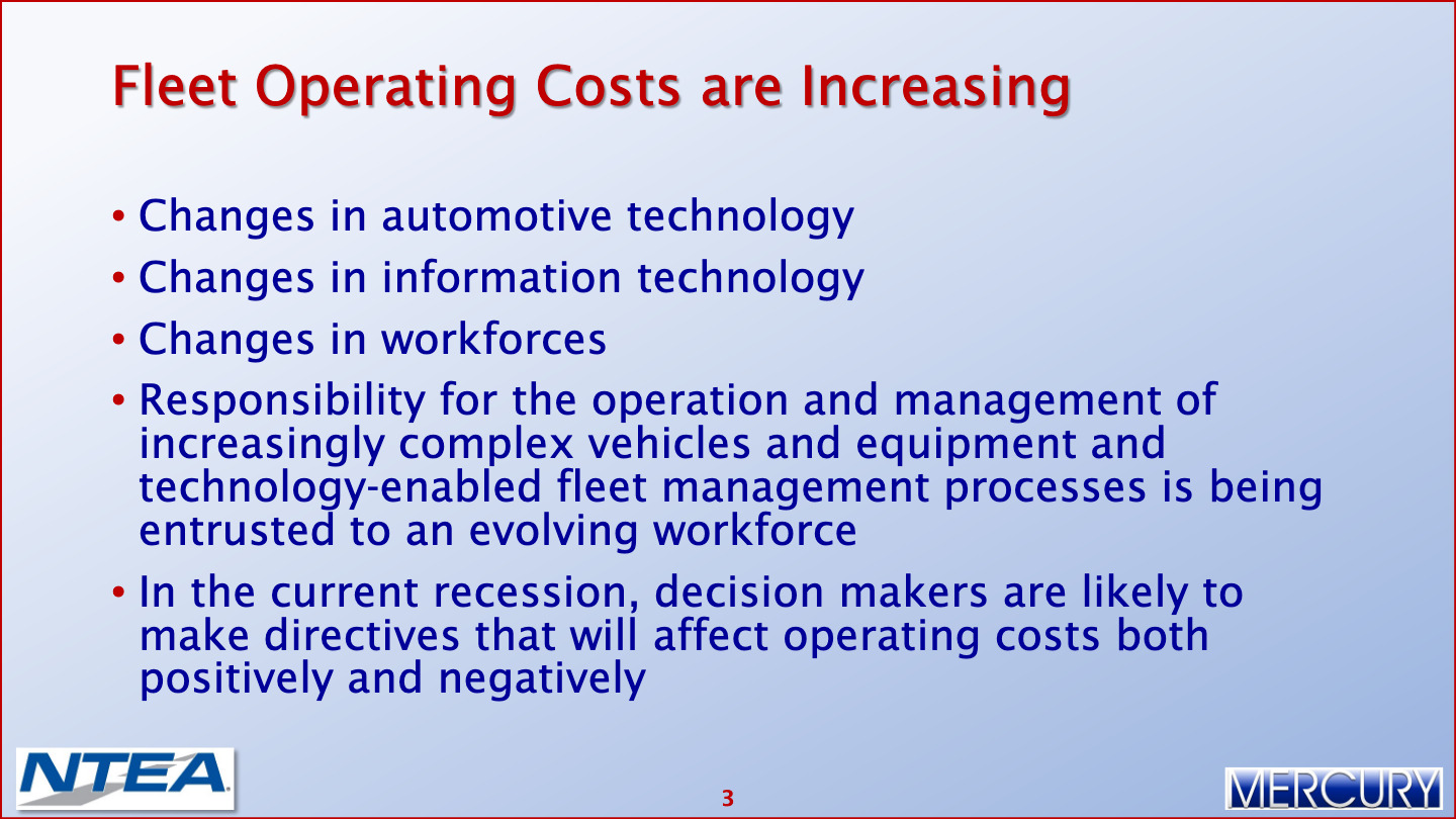 Fleet Operating Costs Reducing Fleet Operating Costs 004 Mercury Associates Inc