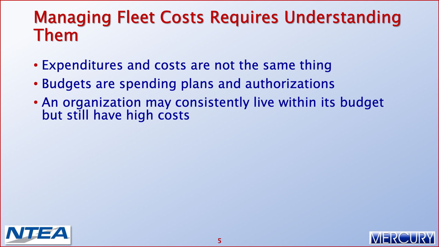 Fleet Operating Costs Reducing Fleet Operating Costs 006 Mercury Associates Inc