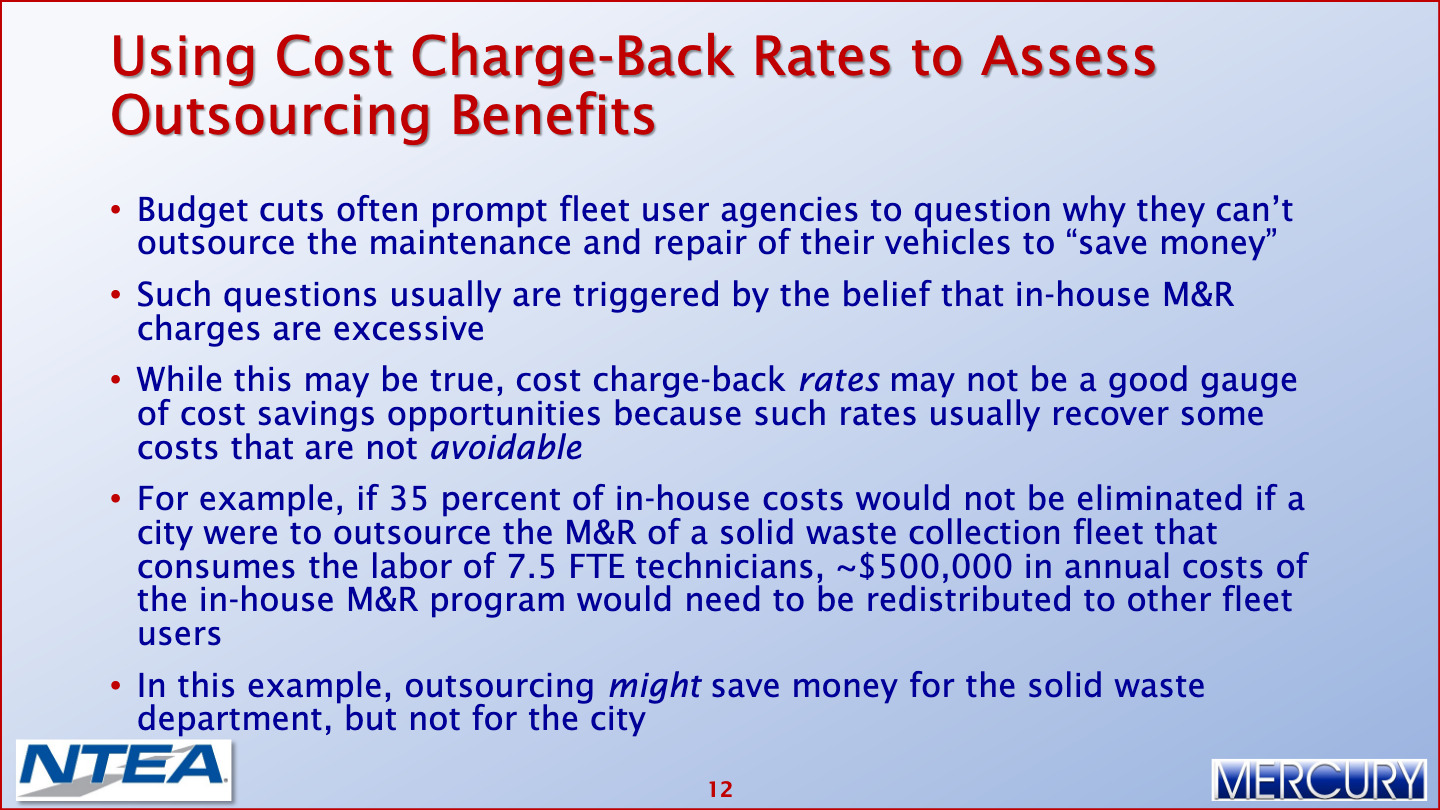 Fleet Operating Costs Reducing Fleet Operating Costs 013 Mercury Associates Inc