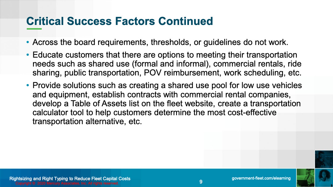 Fleet Costs Rightsizing and Right Typing to Reduce Fleet Capital Costs 010 Mercury Associates Inc