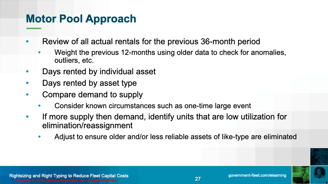 Fleet Costs Rightsizing and Right Typing to Reduce Fleet Capital Costs 028 Mercury Associates Inc