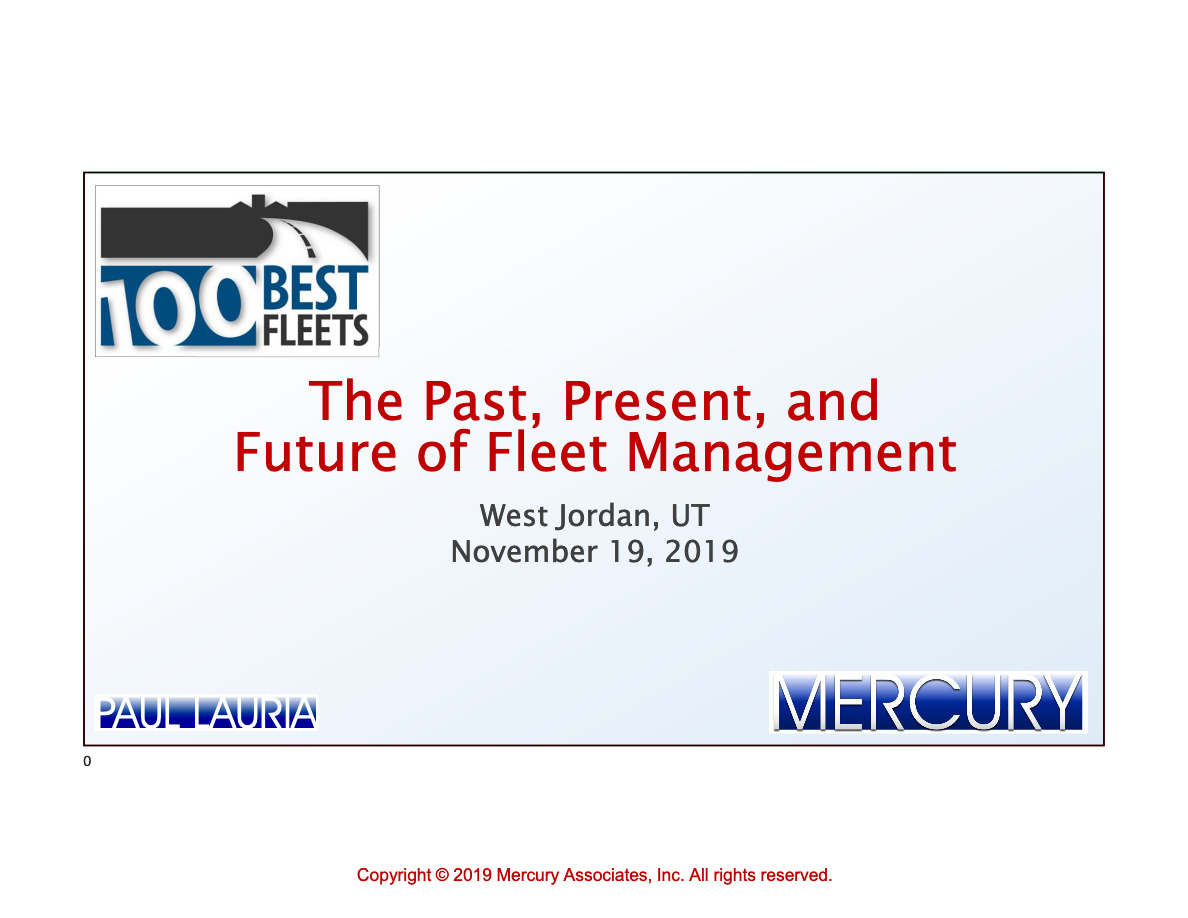 Fleet Management The Past Present and Future of Fleet Management 001 Mercury Associates Inc