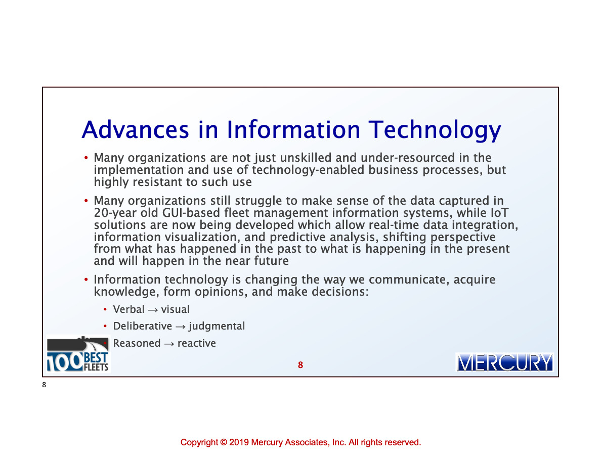 Fleet Management The Past Present and Future of Fleet Management 009 Mercury Associates Inc