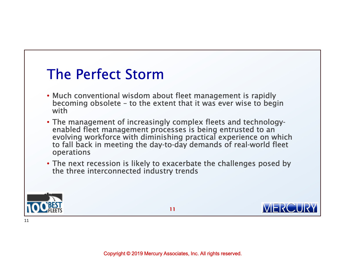 Fleet Management The Past Present and Future of Fleet Management 012 Mercury Associates Inc